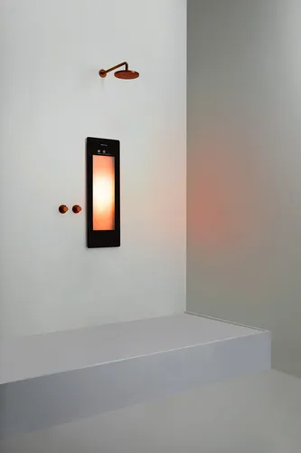 Sunshower Round line Small One Black nur IR (H95 x B33 x T12 cm)