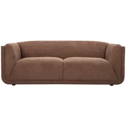 Designersofa mit 3 Sitzen aus samtartig texturiertem Stoff in gebrannter Erde HOSBO