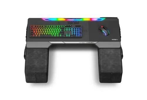 COUCHMASTER CYCON³ Black - Ergonomisches Gaming Lapdesk mit RGB-Beleuchtung - Tastaturen - Hochergonomisches Lapdesk-System mit Memory Foam Kissen und integrierter HorizonLight RGB-Beleuchtung für ein individuelles Gaming-Erlebnis.