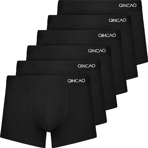 QINCAO Boxershorts Herren 6er Pack – Komfortable Baumwollunterwäsche in S-4XL - Hochwertige Herrenboxershorts aus weicher Baumwolle im 6er-Pack. Ideal für jeden Tag, mit perfekter Passform und ohne störendes Etikett für maximalen Komfort.