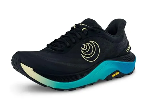 Topo Athletic W-ULTRAVENTURE 4 - Leichte Laufschuhe in Black Lime, Größe 39 EU - Laufschuhe mit atmungsaktivem Obermaterial und hervorragender Dämpfung für komfortables Laufen auf jedem Terrain.