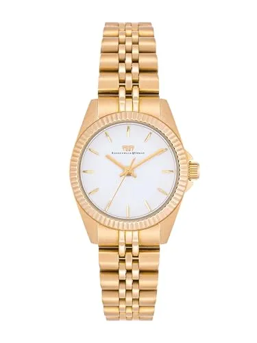 Rhodenwald & Söhne Damen Uhr mit Japan Quarzwerk - Edelstahl-Armbanduhr für Damen mit gelbgoldenem Armband und wasserdichtem Gehäuse, ideal für stilbewusste Frauen, die Qualität und Design schätzen.