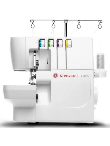 Singer S 0105 - Overlock Nähmaschine, schnelle und einfache Verarbeitung von Stoffen mit extra hohem Nähfußhub und großem Schneidemesser