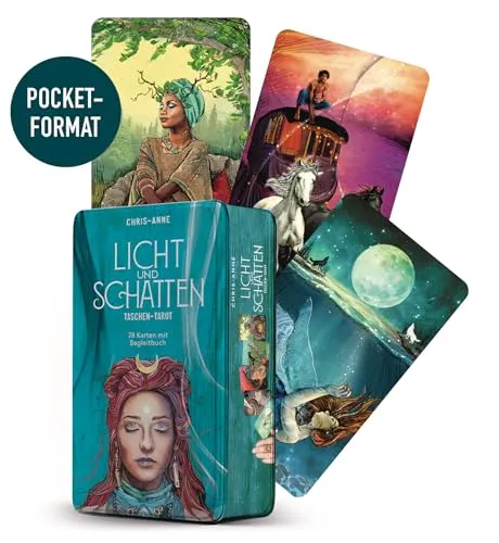 Licht und Schatten Taschen-Tarot: 78 Karten mit Begleitbuch - Kartenspiele mit 78 einzigartigen Tarotkarten und einem informativen Begleitbuch für tiefere Einblicke in die Kartenbedeutungen.