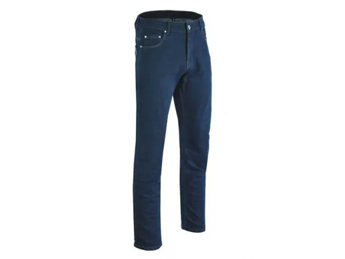 Bores Singles Motorrad Jeans - Blau, Größe 33 für Männer - Motorradhosen mit BORTEXX© - Dyneema für hohe Abriebfestigkeit, ausgestattet mit 2 Gesäß- und 2 Seitentaschen sowie YKK Reißverschlüssen.