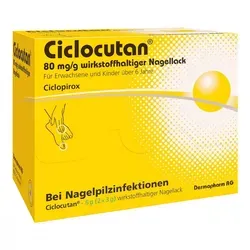 CICLOCUTAN Nagellack bei Nagelpilz 80 mg/g - Arzneimittel zur Behandlung von Nagelpilz. Hochwirksam mit Ciclopirox, der die Nagelplatte durchdringt und alle relevanten Erreger abtötet. Ideal für Diabetiker und Senioren dank einfacher Anwendung.
