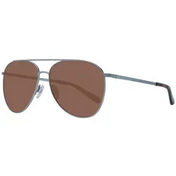 Ted Baker TB1510 800 60 Herren Sonnenbrille Silber - Sonnenbrille für Herren mit 100% UVA & UVB Schutz, eleganter Vollrandrahmen aus Edelstahl und inklusive Original-Etui für stilvolle Aufbewahrung.