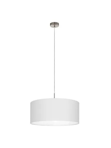 PASTERI Hängeleuchte, weiss - Zeitloses Design für jeden Raum - Lampen: Die PASTERI Pendelleuchte verbindet einen weißen Textilschirm mit nickel-matter Metall-Abhängung für wohnliche Beleuchtung im Wohnzimmer oder Esszimmer.