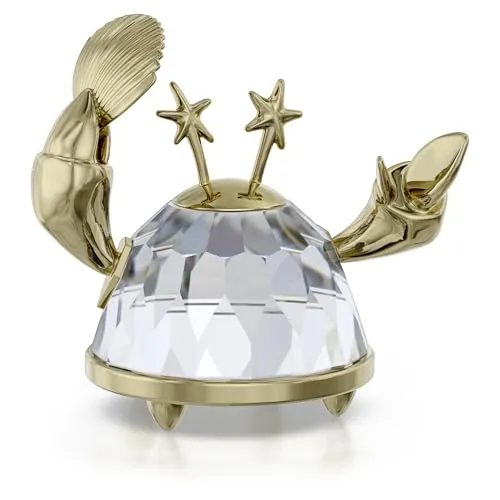 Swarovski Zodiac Cancer Figurine - Sammlerfigur des Krebses mit 72 präzise geschliffenen Facetten und goldfarbenen Metallakzenten, ideal als Geburtstagsgeschenk oder für die eigene Sammlung.