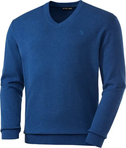 Otto Kern V-Ausschnitt-Pullover optimaler Ganzjahrespullover aus reiner Baumwolle, blau