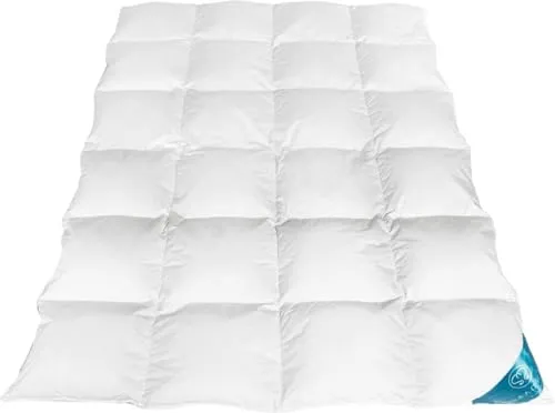 Daunendecke Winterdecke Extra Warm - 135x200 cm, 100% Natur - Bettdecken: Extra warme Daunendecke mit 70% Daunenfüllung für ein optimales Schlafklima, hautfreundlicher Baumwollbezug, ideal für Allergiker und bei 30°C waschbar.