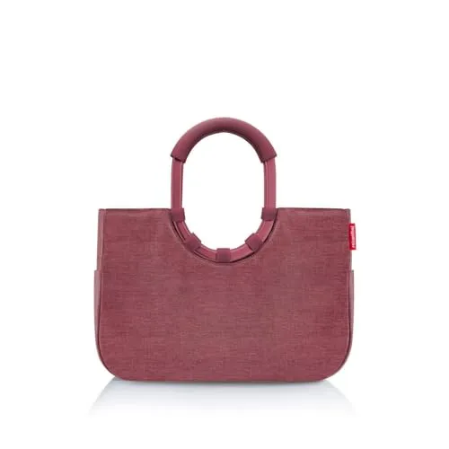 reisenthel loopshopper M twist maroon – Robuste Einkaufstasche mit Fächern aus recyceltem Material - Eleganter Shopper mit gepolsterten Tragegriffen, 1 Innentasche mit Reißverschluss und 2 Stecktaschen. Ideal für den täglichen Einkauf, wasserabweisend und umweltfreundlich.