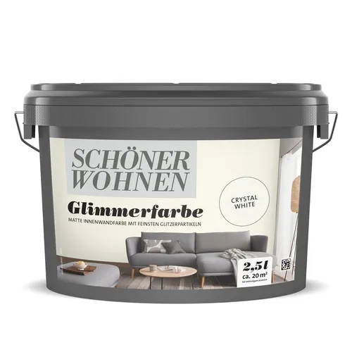 Schöner Wohnen Glimmerfarbe Light Beige 2,5 l - Effektfarbe für Wände, lösemittelfrei mit funkelnden Pigmenten, ideal für Kinder- und Wohnzimmer, scheuerbeständig und vielseitig einsetzbar.