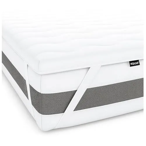 POKAR Matratzentopper 160x200 cm Kaltschaum - Matratzenauflage für besseren Schlafkomfort: 5 cm orthopädischer Kaltschaum sorgt für ergonomische Liegeposition und atmungsaktives Schlafklima, hypoallergen und waschbar bis 60 °C.