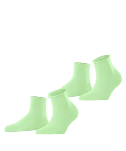 ESPRIT Damen Socken Basic Pure Multipack W Sso Baumwolle einfarbig 2 Paar, Grün After Eight 7134, 35-38