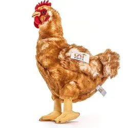 Uni-Toys Henne braun - 37 cm Plüsch-Huhn, naturgetreues Design und ideal zum Spielen oder Dekorieren
