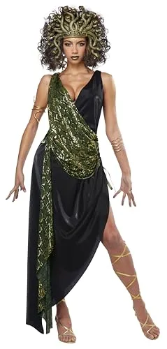 California Costumes Sexy Medusa-Kostüm für Damen - Kostüm-Outfit für Erwachsene mit verstellbarem Rock und 2-teiliger Schlangen-Kopfbedeckung, perfekt für Karneval und Halloween.