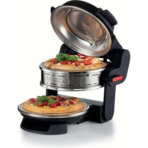Ariete Forno Pizza Doppio 927 - Pizzaofen mit 5 Kochstufen, 400°C für neapolitanische Pizza in nur 4 Minuten, 2 feuerfeste Antihaft-Platten