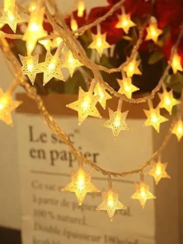 Adispotg Sterne Lichterketten, 20ft 40 LED batteriebetriebene , 2 Beleuchtungsmodi, dekorativ für Innenbeleuchtung im Freien, Schlafzimmer, Hochzeit, Geburtstag, Valentinstag, Weihnachten