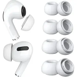 MMOBIEL 4 Paar Ersatz-Ohrstöpsel für AirPods Pro - Silikon Ohrstöpsel XS/S/M/L– Weiß - Weiß