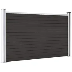 vidaXL Zaunelement WPC 180x105 cm Schwarz - Hochwertiger Gartenzaun aus WPC, langlebig und fäulnisbeständig, ideal für Privatsphäre und Sicherheit. Flexibles Design mit Holzmaserung und einfache Montage durch modulares System.