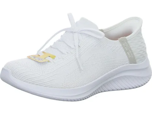 Skechers Hands Free Slip-Ins Ultra Flex 3.0 Brilliant Path Damen-Sneaker, Weiss - Damen-Sneaker mit innovativem Hands-Free Design für einfaches An- und Ausziehen, ideal für den Alltag.