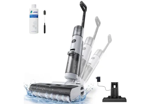 JONR Nass-Trocken-Akkusauger ED12 - Kabelloser 2-in-1 Sauger mit Selbstreinigung, 850mL Wassertank und Anti-Verwirrungs-Haar für mühelose Reinigung von Hartböden