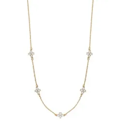 Heideman Halskette Damen Alba goldfarbend aus Edelstahl gold farbend matt Kette für Frauen mit Stein weiss
