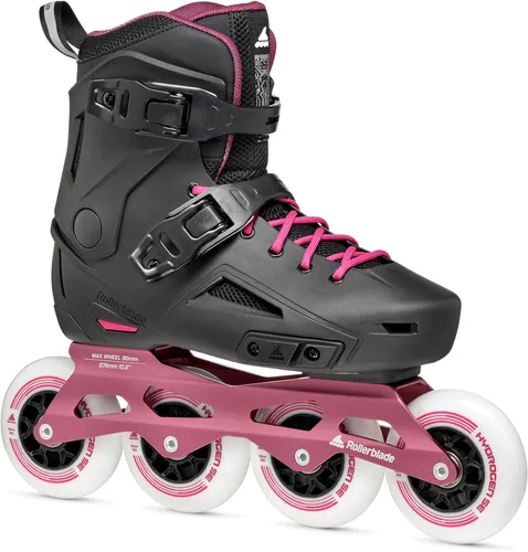 ROLLERBLADE LIGHTNING 90 W Inline Skate 2025 - Schwarz/Sangria - Fitness Skates mit optimalem Halt und Komfort. Der innovative Footboard Sizer ermöglicht eine individuelle Passform und die 90-mm-Rollen bieten ideale Geschwindigkeit und Kontrolle.