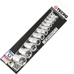 TECPO Außen Torx Steckschlüssel Satz 1/4 und 3/8 Zoll Nüsse E4-E20