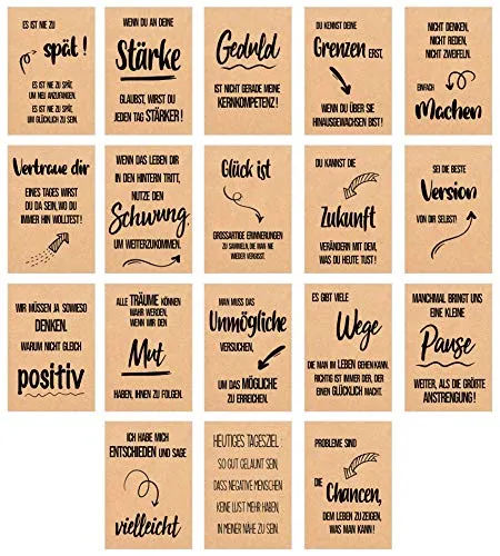 Edition Seidel Set 18 Postkarten Leben & Momente mit schönen Sprüchen gedruckt auf hochwertigem Kraftpapier - Karten mit Spruch - Liebe, Freundschaft, Leben, Motivation, Geburtstagskarten