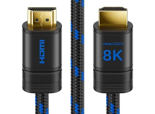 deleyCON deleyCON 3m 8K UHD-II HDMI 2.1 Nylon Kabel 8K@60Hz 4K@120Hz HDMI-Kabel