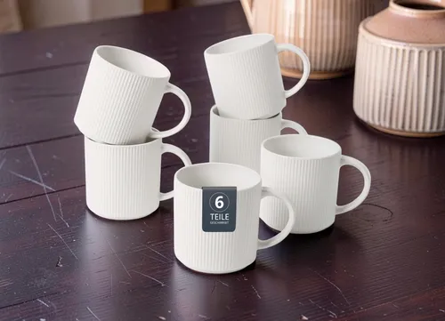 OTTO home Kaffeebecher Ylvii, 6er Set aus Steinzeug, spülmaschinenfest - Genießen Sie stilvolles Trinken mit unserem 6er Set Kaffeebechern aus Steinzeug. Die matte Außenseite und die lebendige Glasur machen jeden Becher einzigartig. Ideal für den Alltag und perfekt stapelbar – für Ordnung in Ihrer Küche!