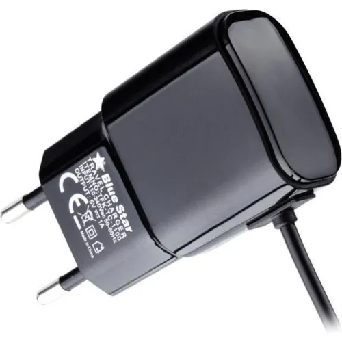 Blue Star Premier Cable Blue Star BLUE STAR travel charger 2A 10W with cable Micro USB TFK-TC-1100B black (10 W, 1 Port) (42769524)