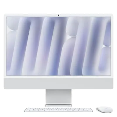 Apple iMac 24" Retina 4,5K 2024 M4/16/1TB 8C GPU Silber BTO - Leistungsstarker All-In-One PC mit Apple M4 Chip, 16 GB RAM und 1 TB SSD. Genießen Sie brillante 4,5K Grafik auf einem 24 Zoll Display. Inklusive Magic Keyboard und Apple Magic Mouse.