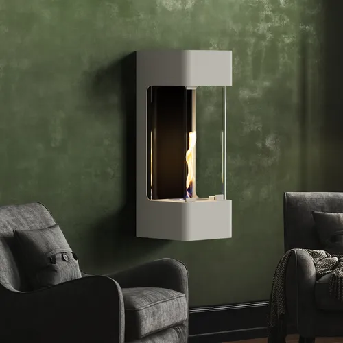 Noble Flame ZYKLON AIR Ethanolkamin – Seidengrau - Kompakter Ethanol-Wandkamin mit einzigartigem Flammenwirbel. Ideal für kleine Räume, einfacher Betrieb ohne Schornstein. Saubere Verbrennung mit Premium-Bioethanol, pflegeleicht und perfekt für Mietwohnungen.