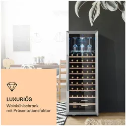Vinamour 46 Uno Weinkühlschrank 1 Zonen 155 L - Weinkühlschrank mit Glastür, UV-Schutz und stilvoller Innenbeleuchtung, ideal zur Präsentation deiner edlen Weine.
