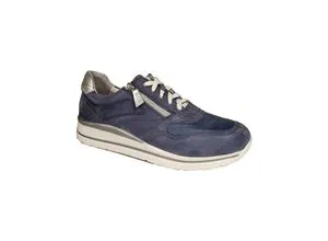 Dr. Stark Reflexan Sportlicher Schnürer Blau in Größe 36 - Stylische Halbschuhe aus robustem Jeansstoff für Damen. Bequemes Textilfutter und gepolsterte Decksohle sorgen für hohen Tragekomfort. Ideal für Alltag und Freizeit mit rutschfester Gummi-Laufsohle.