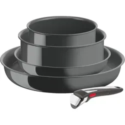 Tefal Ingenio Renew On Pfannenset 5-teilig - Töpfe aus 100% recyceltem Aluminium, mit keramischer Antihaftbeschichtung für langlebige Nutzung. Der praktische Klickgriff ermöglicht vielseitige Verwendung, auch als Auflaufform.