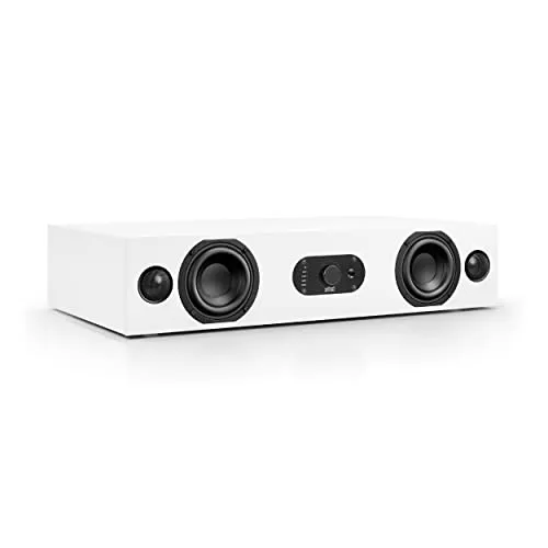 Nubert nuBoxx AS-225 max - Weiße Soundbar für HiFi & Heimkino - Soundbar mit 5 Eingängen, integriertem Verstärker und Bluetooth, belastbar bis 50 kg – ideal als TV-Sockel und für erstklassigen Klang.