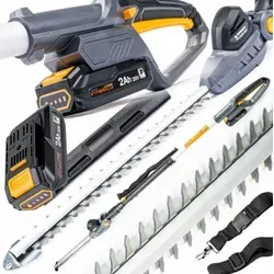 Akku 20V Teleskop Heckenschere 260 cm - Heckenschneider mit Akku- und Netzbetrieb, ideal für hohe Hecken und Sträucher dank teleskopierbarem Griff.