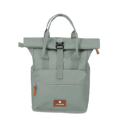 travelite Freizeitrucksack mit Laptopfach - Basic Short Handle Rollup Backpack 11L Mint - Laptop-Rucksack in sportlichem Design, mit vielseitigem Stauraum und atmungsaktiven Gurten für höchsten Tragekomfort.