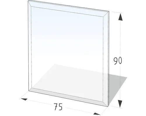 Funkenschutzplatte Glas 90x75 cm