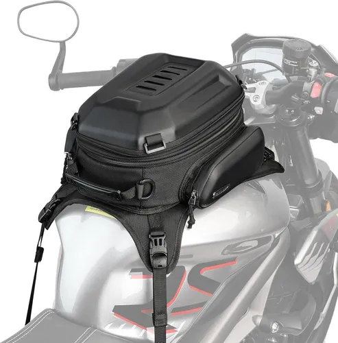Motorrad Tankrucksack Hartschale Wasserdicht Erweiterbar 15-18L Schwarz - Gepäckträger, wasserdicht und erweiterbar für zusätzlichen Stauraum auf langen Fahrten.