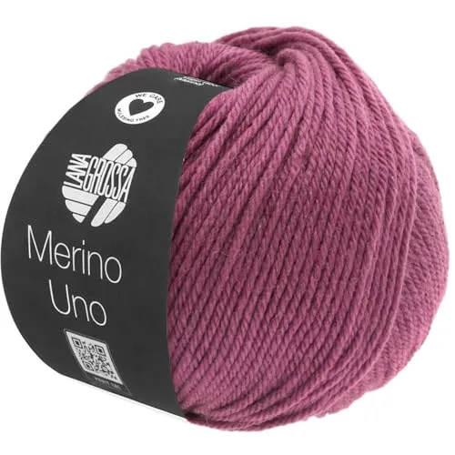 LANA GROSSA Merino Uno | Klassische Merinowolle mit Superwash-Ausrüstung | Handstrickgarn aus 100% Schurwolle (Merino) | 50g Wolle zum Stricken & Häkeln | 125m Garn FB17
