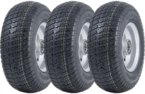 13x5.00-6 Grass Lawnmower Tyres &amp; Rims Wanda P332- 25mm 6205 Bearings (Set o