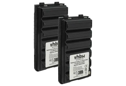vhbw Akku passend für Yaesu Vertex VX-146, VX170, VX160, VX150, VX-170, Akku Akku NiMH 1800 mAh (7,2 V, 2 St), Leistungsfähige Austausch-Akkus für Ihr Funkgerät, Walkie-Talkie