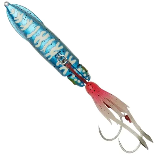 Savage Gear Pilker zum Hochseeangeln Swimsquid Inchiku 9,7cm 150g, Farbe:Blue Pink Glow