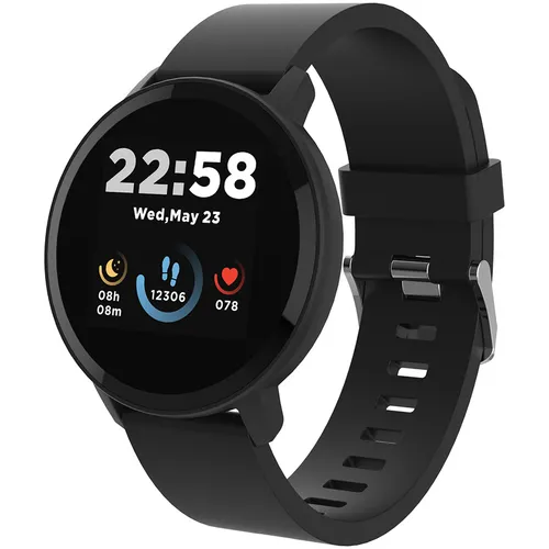 CANYON Smartwatch Lollypop SW-63 Schwarz - Smartwatch mit elegantem Design und IP68-Schutz, ideal für Sport und Alltag. Verfolgen Sie Ihre Aktivitäten und Schlafqualität mühelos über die Canyon Life App.