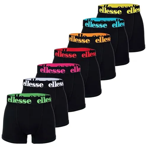 Ellesse Herren Boxer Shorts 7er Pack - Yema, Schwarz/Multi2 3XL - Herren-Boxershorts im 7er Pack, aus atmungsaktivem Baumwoll-Stretch für optimalen Komfort und perfekte Passform, ideal für Alltag und Sport.